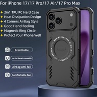 For iPhone 17 Pro 17Air 17 Pro Max Case Heat Dissipation 2In1 TPU PC Hard Magnetic Phone Cover Casin