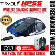 T-WOLF Rechargeable X8/Q13/V6 Wireless Silent LED Backlit USB Optical Ergonomic Gaming Mouse. LIKE M