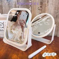 Desktop makeup mirror, low current portable mirror with 2 sides that rotates 360 degrees, BARRY MIRR
