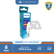 Philips Essential Candle LED Bulb 6W E14 Yellow 2700K