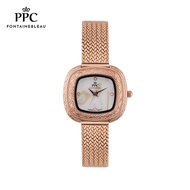 PPC-DJ01 นาฬิกาข้อมือนาฬิกาข้อมือผู้หญิงกันน้ำสายสแตนเลสมีประกัน 1 ปี แบรนด์ PPC FONTAINEBLEAU