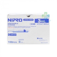 (Box Of 100 Pieces) NIPRO Syringe 3ML Used For Sucking Liquids