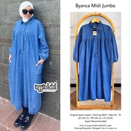 [✅Ready Stock] Byanca Midi Dress Jumbo (Midi Dress Jeans Jumbo) Ori