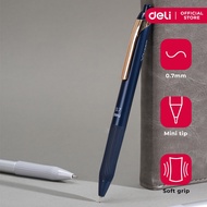 Deli Q88-BL Xtream Retractable Soft Grip Ballpoint Pen Mini Tip 0.7mm Blue Ink