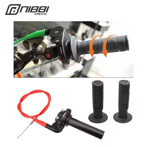 NIBBI 22mm Motorcycle Throttle Handle With Cable Line Moto Accessories For Motocross Motos Twists Ha
