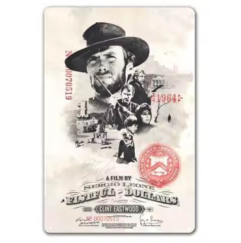 A Fistful Of Dollars Clint Movie Metal Poster Tin Sign - 20x30cm Plate-Aluminum
