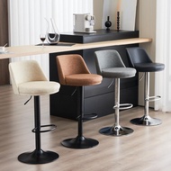 Rotatable Bar Chair Household Lift Chair High-End Scratch-Resistant Leather Front Desk Bar Stool Swivel Chair Bar Chair Bar Chair High Stool Back Chair Round Stool