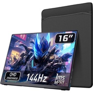 Portable Monitor 2K 144Hz, 16" 2560x1600 QHD Portable Gaming Monitor HDR FreeSync, Ultra Slim Travel