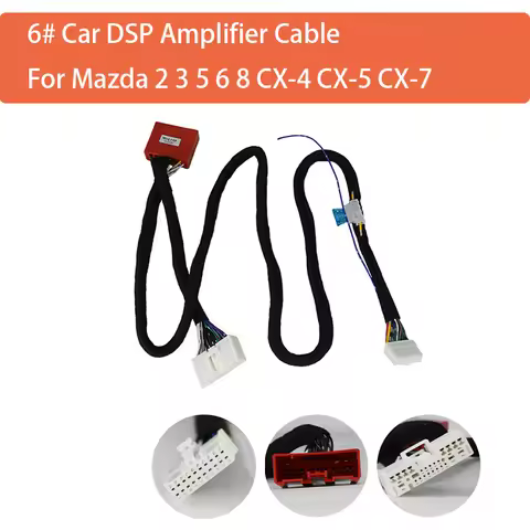 6# Car DSP Amplifier Cable For Mazda 2 3 5 6 8 CX-4 CX-5 CX-7 ISO PLUG Special-Tail Line Socket Plug
