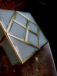 老手工製 銅燈 導角 吸頂燈 壁燈 多用途 內2顆E27 四方形 可拼接 或菱形安裝 尺寸 24.5 x 24
