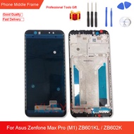Original For Asus Zenfone Max Pro (M1) ZB601KL / ZB602K Middle Frame Plate Back Housing Board LCD Su