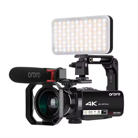 ORDRO AC7 10X Optical Zoom Camcorder Affordable Live Streaming Camera Kit for YouTube Facebook Video
