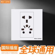 Marc Lichte86 Type Switch Socket Ten-Hole Wall Plug Universal 13A British Style Square Pin Three-Hol