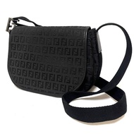 正品 FENDI 芬迪 肩背包 zucca FF 帆布 黑色 8BR320 二手 日本直送
