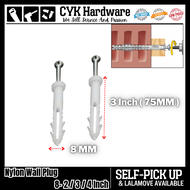 PVC Wall Plug Nail (Wall Anchors) #8 x 3″
