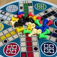 27pcs Game Board 6-Player Large Size 34cm/13.39in - Includes: 1 Round Game Board, 24 6-Color Dice, 2