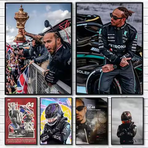 F1 ChampionLegendary Racing Character L-Lewis Hamilton Poster Self-adhesive Art Waterproof Paper Sti
