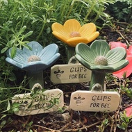 Flower-shaped Ceramic Bee Watering Station Insect Water Potion Bar For Wild Bees Butterfly R1y7