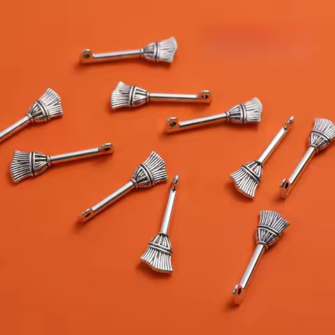 10/20/50pcs Magic Broom Metal Handmade Jewelry Mini Broom Shape Broom Hair Texture Is Delicate As If