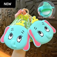 AUGUSTINA Dumbo Elephant Bag Keychain, Cartoon Card Bag Silicone Coin Purse, Casual Dumbo Elephant D