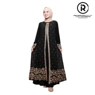 ABAYA TURKEY HITAM BORDIR GAMIS ABAYA TURKI JERSEY MIX CERUTY