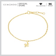 Gemondo สร้อยข้อมือทองคำ 9K ตัวอักษร N ประดับเพชร (Diamond) :  Alphabet N charm with Diamond and Cha