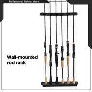 【TRAINFIS】Simplicity Black Fishing Rod Display Stand Portable Wall-mounted Rod Rack Simple Hanging Display Rack