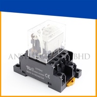 OMRON LY4 4PDT 10A 24VDC Relay With Omron Relay Base