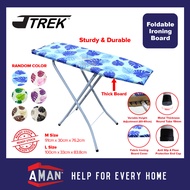 TREK Foldable Ironing Board Adjustable Height Iron Board With Iron Rest Papan Seterika Papan Gosok P