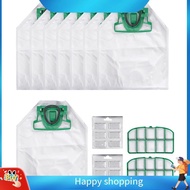 【quwujhff】For VK200 FP200 Parts for  Kobold Vacuum Cleaner Bag Replacement Filter 8 VK200 Bags+2 HEP
