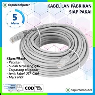 ◉ Kabel Lan 5 Meter Indoor UTP Cat6 NYK Pabrikan Wifi Internet Terbaik