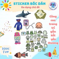 (76B)Aside Sticker set of peel-and-stick toys; peel-and-stick books for 1-year-old babies to help re