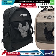 [100% ɑuthentic] Lifework Hideaway Mesh Detail Backpack Set With Mini Pouch Bag 30 Litre Black Adult