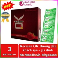 OK Rocmen condoms strawberry flavor for home - hotel - box of 3