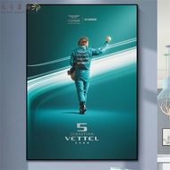 Perilla-Sebastian Vettel 2022 Formula One Finle Circle No. 5 Racing Driver โปสเตอร์ผ้าใบพิมพ์ลายรูปภ