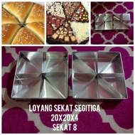 Triangular brownie pan 20x20 brownie pan with divider 8-partition brownie pan/