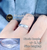 Cincin Couple emas putih Wedding Ring emas putih 750 kadar 17k