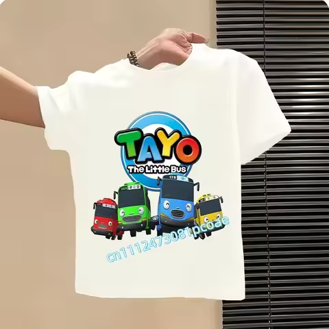 Hot Sale Tayo the Little Bus Cartoon Kids T-Shirts Girls Clothes Baby Boys T shirt Summer Short Slee