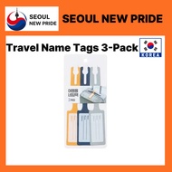 [Daiso Korea] Travel Name Tags 3-Pack – Durable Plastic with Bright Colors for Easy Luggage ID
