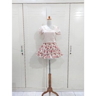 Fuwa floral garden skirt set with milky top pink Kawai kawaii liz lisa rojita dear my love deary | J