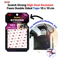 [3M Scotch] High-Heat Resistant Strong Foam Double-Sided Tape 10cm x 10cm for Automotive Dashcam & E