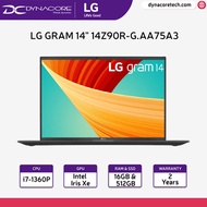 【Pre-Order】 LG gram 14Z90R-G.AA75A3 (i7-1360P / 16GB / 512GB SSD / W11H)14-inch Laptop - Black