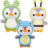 Kiddisie 3 Pieces Mini Cute Stuffed Penguin Keychains Set in 4.8 Inch Frog Bee Dinosaur Costume Dres