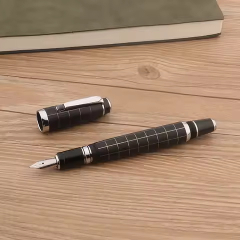 Classic Metal 003 Frosted Black Fountain Pen Spin Black Silver Business Stationery School Office Sup