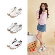 PLAYBOY Xu Me Dazzling Texture Genuine Leather German Training Shoes-White Blue Red/Beige/Silver (PY