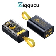 ZIQQUCU 2-section 18650/21700 Mobile Power Supply Case DIY Pd22.5w Fast Charge 10000mah Transparent 