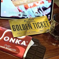 Willie Wonka Charlie Chocolate Factory 1:1 Gold Prize Coupon Charlie And Chocolate Factory Movie Cre