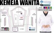Pola Jiplak Pola Instan Pola Jahit Pola Baju Pola Kemeja Wanita ukuran S-4L