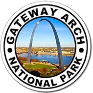 Round Gateway Arch National Park Sticker (Missouri st Louis New)
