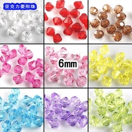 6mm Sudut Manik Manik Ketupat Akrilik Manik Lutsinar DIY Buatan Tangan Manik Manik Longgar Aksesori 